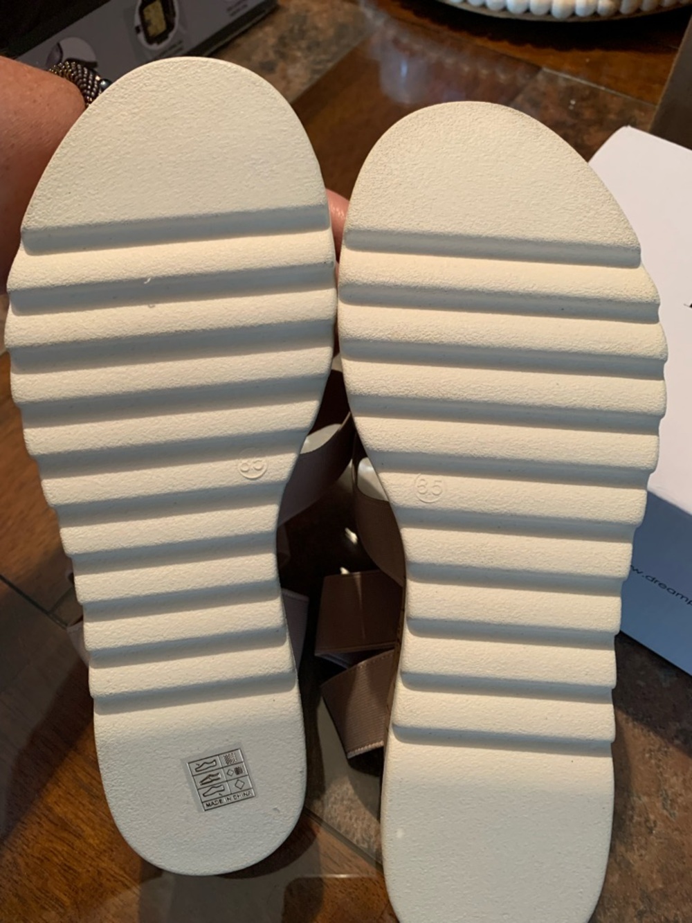 Stretch-Strap Platform Sandals in Nude - Picture 2 of 8